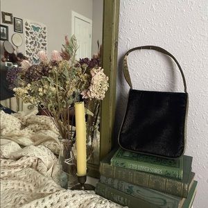 Vintage Brown Velvet Mini Purse